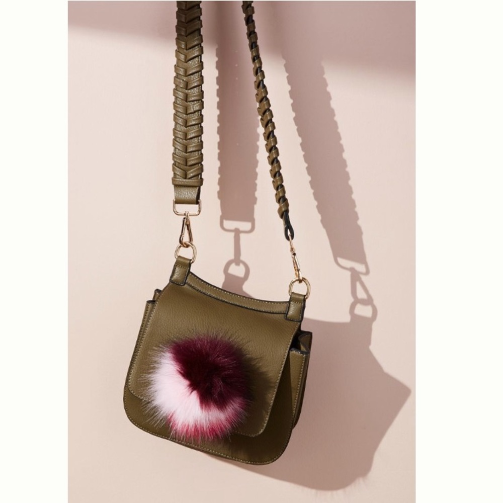 New Anthropologie Pommed Crossbody Bag, moss